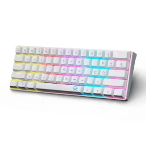Teclado Gamer Mecânico OX Moon TKL 60% USB Anti Ghosting Branco